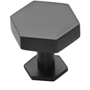 MT4335-036 BLK - 1-3/8" Hex Knob w/ Backplate - Flat Black