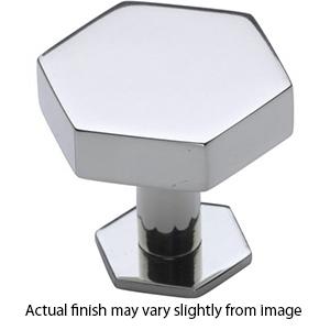 MT4335-036 PCH - 1-3/8" Hex Knob w/ Backplate - Polished Chrome