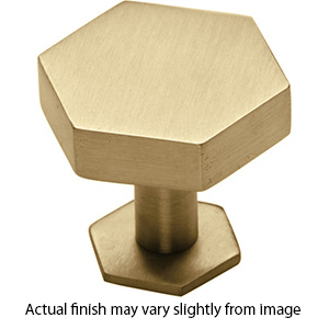 MT4335-036 MSB - 1-3/8" Hex Knob w/ Backplate - Satin Brass