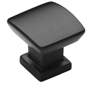 MT4382-025 BLK - 1" Convex Square Knob - Flat Black