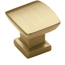 MT4382-025 MSB - 1" Convex Square Knob - Satin Brass