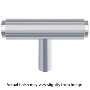 MT4404-045 PCH - 1-1/4" Straight Reeded Knob - Polished Chrome
