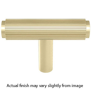 MT4404-045 MSB - 1-1/4" Straight Reeded Knob - Satin Brass