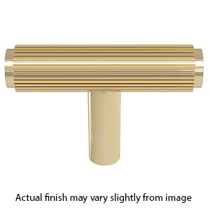 MT4404-045 ULB - 1-1/4" Straight Reeded Knob - Unlacquered Brass