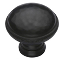 MT4545-032 BLK - 1-1/4" Hammered Cabinet Knob - Flat Black
