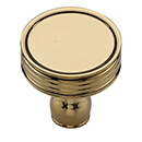 MT4547-032 ULB - 1-1/4" Ridged Cabinet Knob - Unlacquered Brass