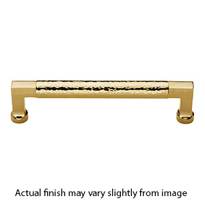 MK0312-102 ULB - 4" Hammered Bauhaus Cabinet Pull - Unlacquered Brass