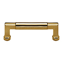 MT0312-101 ULB - 4"cc Bauhaus Cabinet Pull - Unlacquered Brass
