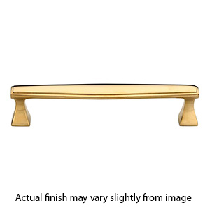 MT0334-096 ULB - 3.75"cc Deco Cabinet Pull - Unlacquered Brass