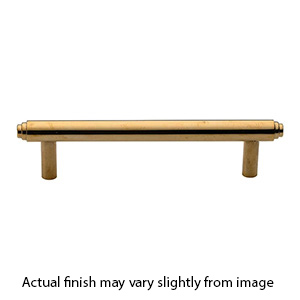 MT4410-102 ULB - Stepped - 4"cc Geneva Cabinet Pull - Unlacquered Brass