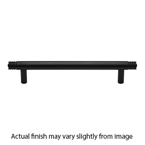 MT4446-152 BLK - 6"cc Ridged Cabinet Pull - Flat Black