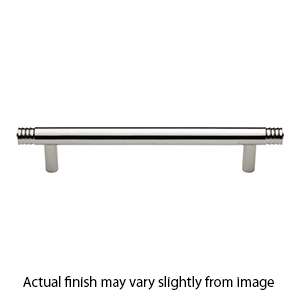 MT4446-203 PNI - 8"cc Ridged Cabinet Pull - Polished Nickel