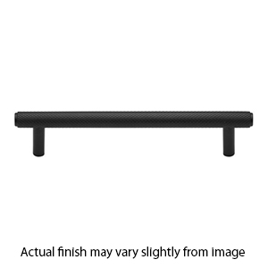 MT4458-102 BLK - 4"cc Knurled Cabinet Pull - Flat Black