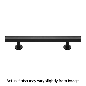 MT4670-102 BLK - 4"cc Cabinet Pull w/ Rose - Flat Black