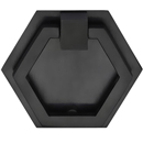 MT6347-051 BLK - 2-3/8" Hexagon Drop Pull w/ Backplate - Flat Black