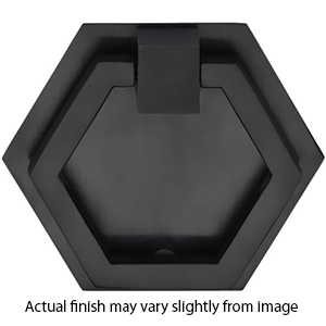 MT6347-051 BLK - 2-3/8" Hexagon Drop Pull w/ Backplate - Flat Black