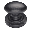 114 - Ashley Norton - Egg 1 1/4" Knob on Rose - Matte Black