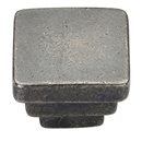 3672.114 WM - Square Step 1.25" Cabinet Knob - White Medium