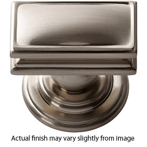 377 - Campaign - 1.25" Cabinet Rectangle Knob - Brushed Nickel