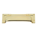 382 - Campaign - 3.75" L-Bracket Cup Pull - Polished Brass