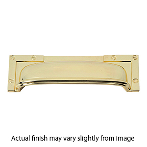 382 - Campaign - 3.75" L-Bracket Cup Pull - Polished Brass