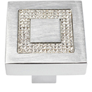 3192 - Crystal Pave - 1-3/8" Cabinet Knob - Matte Chrome