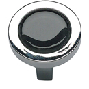 229 - Spa - 1.25" Cabinet Knob - Black Glass w/Polished Chrome