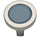 229 - Spa - 1.25" Cabinet Knob - Blue Glass w/Brushed Nickel