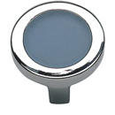 229 - Spa - 1.25" Cabinet Knob - Blue Glass w/Polished Chrome