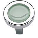 229 - Spa - 1.25" Cabinet Knob - Green Glass w/Polished Chrome