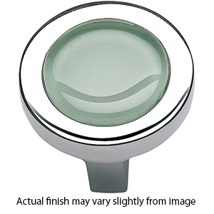 229 - Spa - 1.25" Cabinet Knob - Green Glass w/Polished Chrome