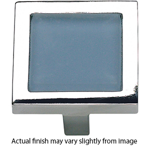 230 - Spa - 1-3/8" Cabinet Knob - Blue Glass w/Polished Chrome