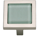 230 - Spa - 1-3/8" Cabinet Knob - Green Glass w/Brushed Nickel