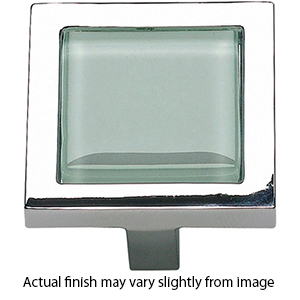 230 - Spa - 1-3/8" Cabinet Knob - Green Glass w/Polished Chrome
