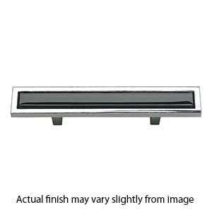 231 - Spa - 3" Cabinet Pull - Black Glass w/Polished Chrome