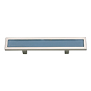 231 - Spa - 3" Cabinet Pull - Blue Glass w/Brushed Nickel