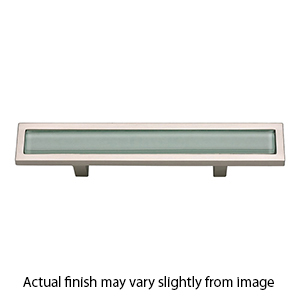 231 - Spa - 3" Cabinet Pull - Green Glass w/Brushed Nickel