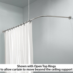 30" x 48" - Deluxe Contemporary Flange - Corner Shower Rod