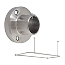 Round Flanges - D-Shaped Shower Rod - 36" x 72"