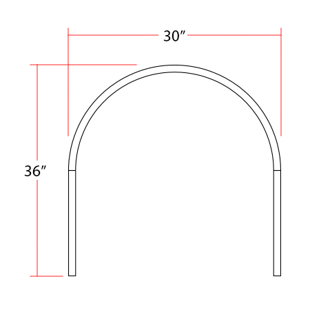 Half Oval Shower Rod - 30 x 36