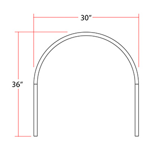 Half-Oval Rod w/ Rectangular Flanges - 30" x 36"