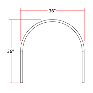 Half-Oval Rod w/ Rectangular Flanges - 36" x 36"