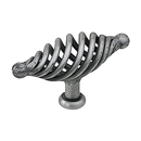 1143-85 - Bouvet Birdcage - Oval Basket Knob w/Foot - Pewter