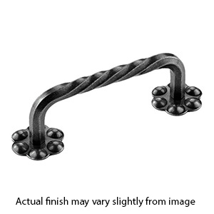 0161-100 - Bouvet Twist - 100mm Cabinet Pull w/Rosette - Black