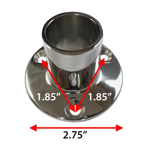 Square Ceiling Mount Shower Rod - Stainless Steel
