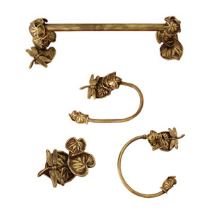 Dragon Fly & Lily Pad - Antique Brass