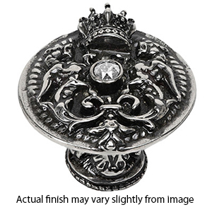 Queen's Crowning Glory - Shield Knob w/ center Swarovski Crystals