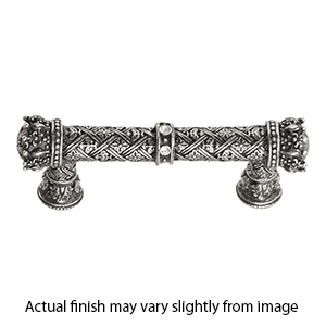 Queen Anne - Crowning Glory - 4"cc Column Base Pull w/ Swarovski Crystals