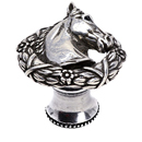 Ranch Living - Horse in Laurel Leaf Wreath Knob (Right)