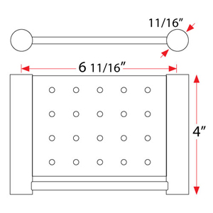 62104 - Dekkor - 6 11/16" Perforated Shelf - Brushed Stainless Steel